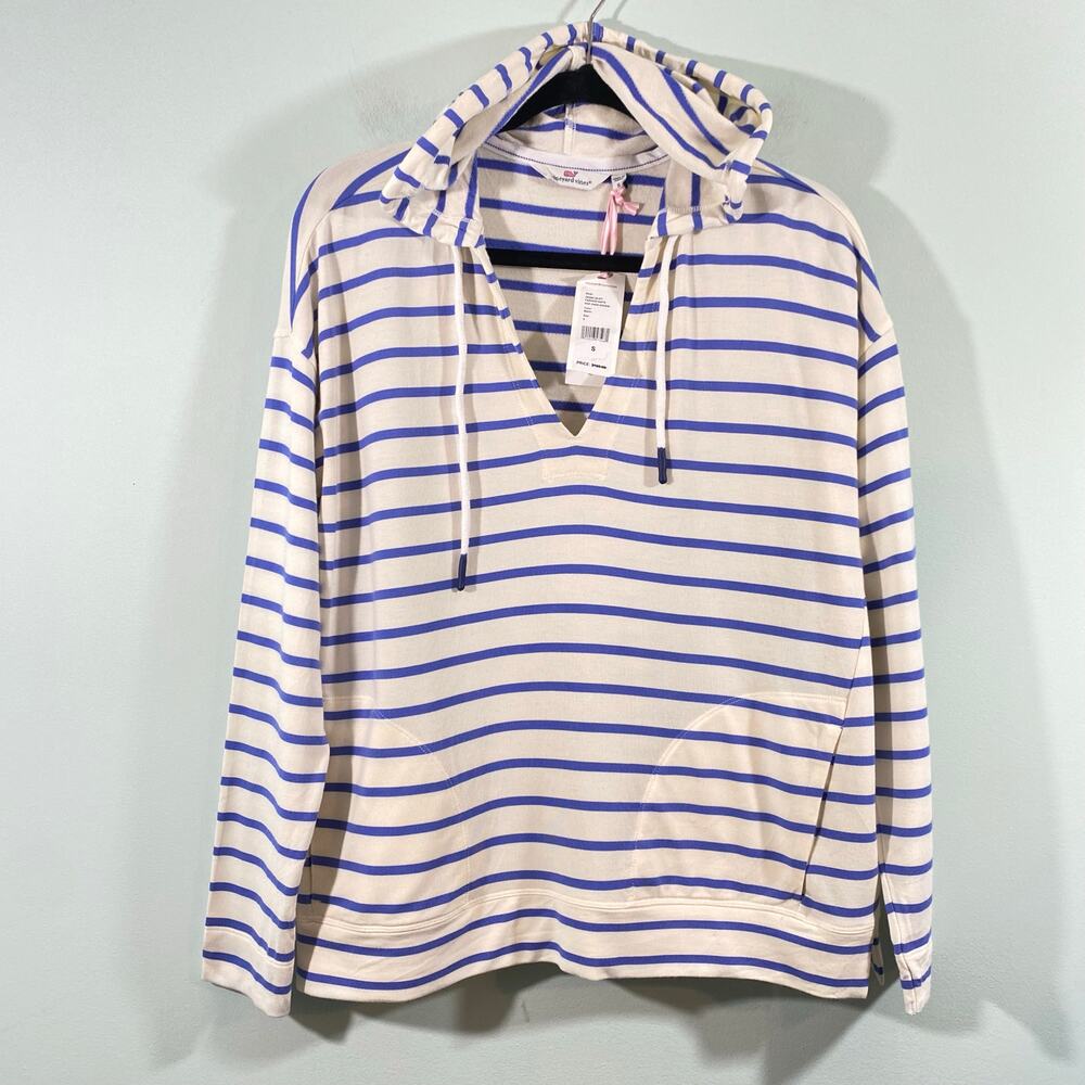 Vineyard Vines Women Marlin Striped Performance Popover Hoodie Size S NWT